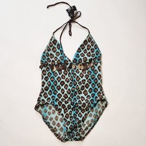 INCA ANIMAL PRINT HALTER SWIMSUIT‎